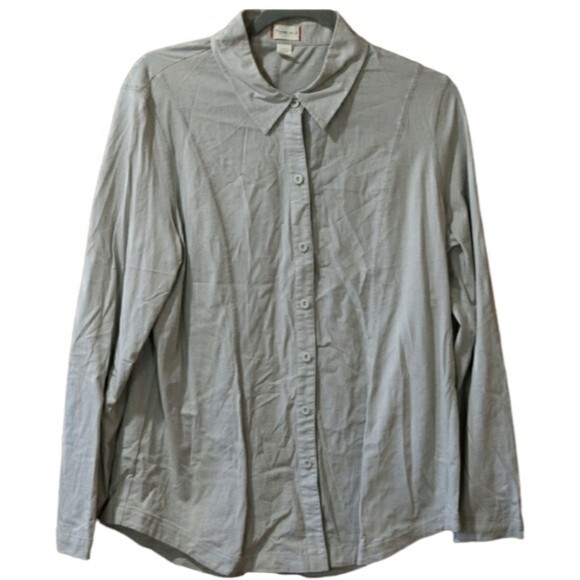 Thyme x 2 Button Down Shirt Top Blouse 100% Cotton Medium - Picture 1 of 9